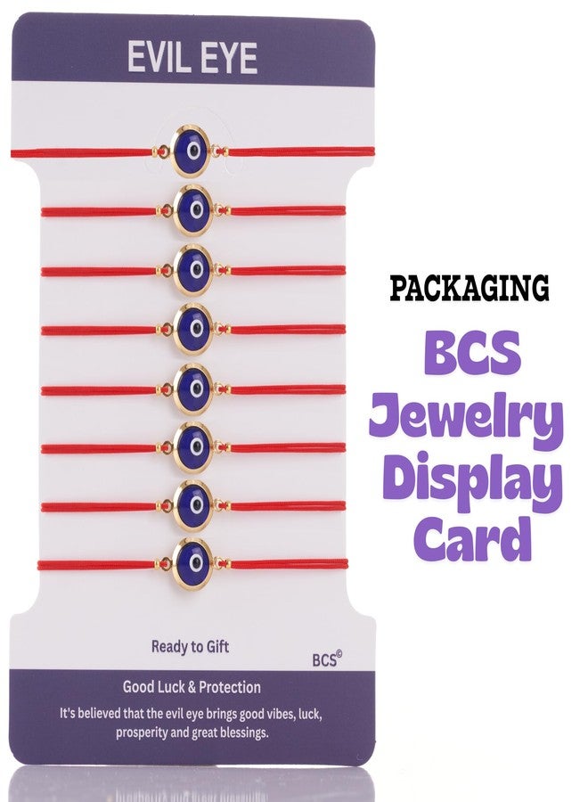 BCS Evil Eye Bracelets Adjustable Red String Amulet for Women Men Authentic Turkish Handmade Glass Bead Good Luck Protection Charm One Size Fits All - Navy Blue (8 Pieces) - Image 5